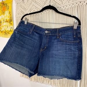 Levi’s Y2K Label Cutoff Dark Denim Shorts Size 14